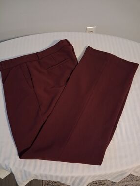 Womens Burgundy Dress Pants Size 14 Long